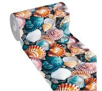 emmevi Alfombra de cocina de PVC suave, antimanchas, antideslizante, flexible, 51 x 140 cm, conchas