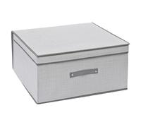emmevi Caja de almacenamiento plegable de tela rígida para guardar ropa, mod. caja de ropa, 30 x 28 x 15 cm, gris