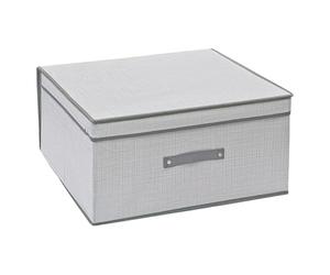 emmevi Caja de almacenamiento plegable de tela rígida para guardar ropa, mod. caja de ropa, 30 x 28 x 15 cm, gris