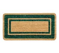 Emmevi Cocco Bordo - Felpudo de fibra de coco natural con parte trasera antideslizante, alfombra, rascador para exterior, puerta, entrada cm 50x100 verde