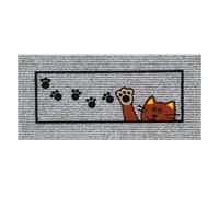 emmevi Felpudo antideslizante para proteger escalones, 25 x 50 cm, absorbente, alfombra de entrada suave, mod. Ischia salvagradino gato gris