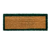 EMMEVI Felpudo de fibra de coco natural con reverso antideslizante, alfombra, protector de escalón 25x50 cm verde