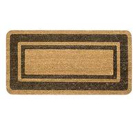 emmevi Felpudo de fibra de coco natural para exterior, puerta de entrada, parte trasera antideslizante, felpudo de coco, borde 40 x 80 cm, color marrón