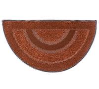 emmevi Felpudo de terciopelo de 40 x 70 cm, alfombra de entrada antideslizante, mod. Gold Dis_2 Semiluna, naranja