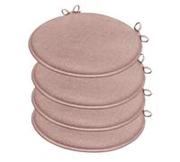 emmevi Juego de 4 cojines redondos para silla, de algodón, lavables, suaves, redondos, lisos pastel y rojo