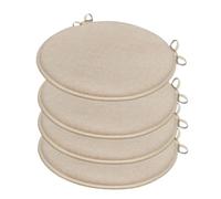 emmevi Juego de 4 cojines redondos para silla, de algodón, lavables y suaves, redondos, color liso pastel y beige