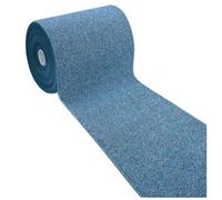 EMMEVI Modelo Alexa Alfombra de cocina tejida plana color liso antideslizante multiusos para pasillo, baño 57x270 cm azul