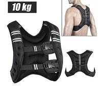 EMMEXX Chaleco de Entrenamiento con Peso de 10 kg, Negro, Clásico, con Peso de Hierro, para Correr, Ciclismo, Entrenamiento Cardio y de Musculación