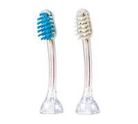 emmi®-dent 2 cepillos dentales SB2 (1x azul+ 1x blanco) I Ideales para usuarios de correctores dentales I Para los cepillos dentales ultrasónicos emmi®-dent de las series Metallic & Professional