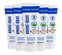 emmi-dent Pasta Dentífrica Ultrasónica "Nature Calcium" I Con Calcio Extra I Ideal para Dientes y Encías Sensibles I Sin Flúor, Microplásticos ni Nanomateriales I Vegana y sin Gluten I 5x 75 ml