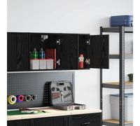 Emmtore Armarios de Pared 2 uds para Garaje Madera de ingeniería Negro 40 x 30 x 41 cm