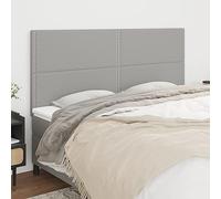 Emmtore Cabeceros 4 Unidades de Tela Gris Claro 90x5x78/88 cm