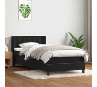 Emmtore Cama Box Spring con colchón Cuero sintético Negro 90x210 cm Botones