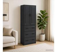 Emmtore Juego de armarios 2 uds. 66 x 34,5 x 87 cm Madera de ingeniería Negro