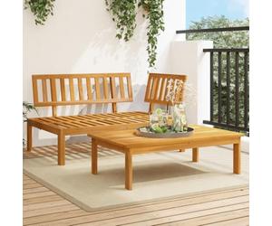 Emmtore Set de sofás de palets de jardín 2 pzas Madera Maciza de Acacia Marrón Esquina + Mesa Marrón