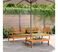 Emmtore Set de sofás de palets de jardín 3 pzas Madera Maciza de Acacia