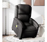 Emmtore Silla de Masaje Reclinable de Pie, Silla con Respaldo Reposabrazos, Sillón de Relax Descanso, Asiento Ajustable, Tela Color Negro
