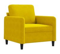 Emmtore Sillón de Terciopelo Amarillo 60 cm, Silla con Respaldo Reposabrazos, Sillón de Descanso para TV