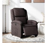 Emmtore Sillón Reclinable Eléctrico, Asiento Ajustable Silla con Respaldo Reposabrazos, Sillón de Relax Descanso, Tela Color Marrón Oscuro
