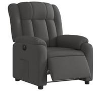 Emmtore Sillón Reclinable Eléctrico Silla con Respaldo Reposabrazos Asiento para Personas Mayores Tela Gris Oscuro