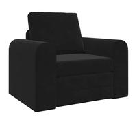 Emmtore Sofá Cama 2 en 1 Negro 98 x 71 x 83 cm Terciopelo