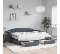 Emmtore Sofá Cama Nido con cajones Terciopelo Gris Oscuro 80x200 cm 80 x 200 cm con Cama Nido, colchon y cajón