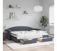 Emmtore Sofá Cama Nido con cajones Terciopelo Gris Oscuro 80x200 cm 80 x 200 cm con Cama Nido y cajón