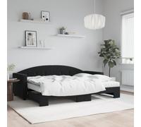 Emmtore Sofá Cama Nido con colchón Terciopelo Negro 80x200 cm 80 x 200 cm con Cama Nido y colchón