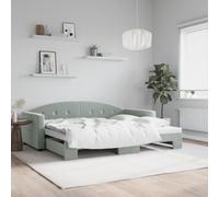 Emmtore Sofá Cama Nido Terciopelo Gris Claro 90x190 cm 90 x 190 cm con Cama Nido