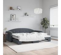 Emmtore Sofá Cama Nido Terciopelo Gris Oscuro 90x200 cm 90 x 200 cm con Cama Nido