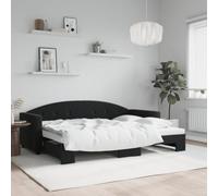 Emmtore Sofá Cama Nido Terciopelo Negro 80x200 cm 80 x 200 cm con Cama Nido