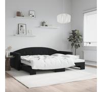 Emmtore Sofá Cama Nido Terciopelo Negro 90x200 cm 90 x 200 cm con Cama Nido