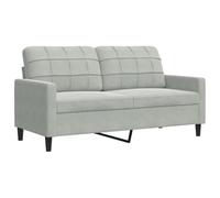 Emmtore Sofá de 2 plazas de Terciopelo Gris Claro 140 cm, Asientos de salón, sofá de 2 Personas