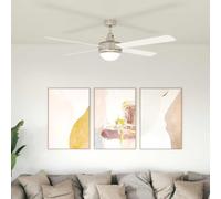 Emmtore Ventilador de Techo con Luz y Control Remoto Ø 130 cm Blanco