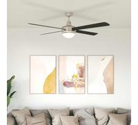 Emmtore Ventilador de Techo con Luz y Control Remoto Ø 130 cm Negro