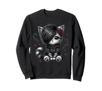 EMO Cat Rose Regalos góticos Amante de los Gatos Goth Girl Dark Kitty Sudadera