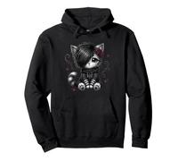 EMO Cat Rose Regalos góticos Amante de los Gatos Goth Girl Dark Kitty Sudadera con Capucha