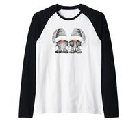EMO Christmas with My Gnomies For Gothic Grey Winter GNOME Camiseta Manga Raglan