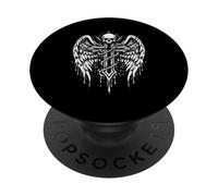 EMO Goth Cruz Alas Ángel Grunge Cráneo Alternativa Oculto PopSockets PopGrip Adhesivo