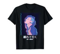 EMO Punk Anime Girl Alt Vaporwave Aesthetic Japanese Go Away Camiseta