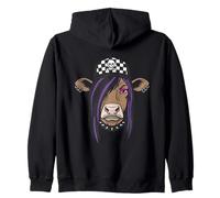 EMO Punk Vaca con Sombrero De Cráneo Sudadera con Capucha