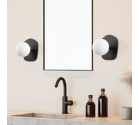 Emob Fulgor - Lámpara de pared | Cuerpo de metal | Tapa de cristal | Negro crema