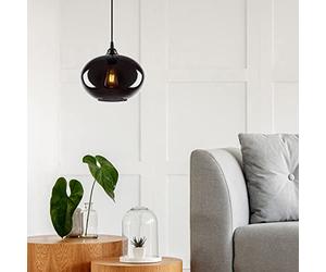 Emob Opviq - Lámpara de araña, 27 x 27 cm, tapa de cristal, 120 cm, altura | toldo de metal