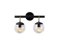 Emob Tatum Metalen Wandlamp | Glazen Kap | Zwarte Kleur