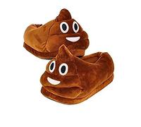Emoción Dibujos Animados de Peluche Zapatilla, Invierno Cálida casa Zapatos Antideslizante Unisex (Marrón)