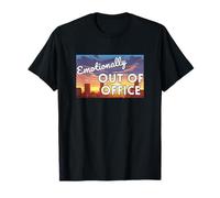 Emocionalmente Fuera de la Oficina Estética Atardecer Camiseta