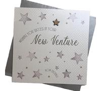Emocionante nueva tarjeta de riesgo - Foiled New Venture - por tarjetas de algodón blanco B194