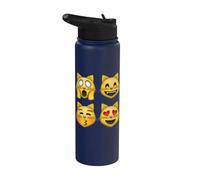 Emociones de cara de gato Stainless Steel Insulated Water Bottle