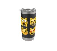 Emociones de cara de gato Vaso térmico de acero inoxidable de doble pared