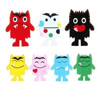 Emociones de Color de Fieltro títeres de Dedo Monstruo - 7pcs sentirse clasificando títeres para niños -, títere de calcetín de Aprendizaje temprano de Bricolaje para la Fiesta de cumpleaños de la fi